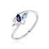 DAURINE Damen Ring Wei&szlig;gold 375 (9 Karat) Lolit Violett 0,14 ct