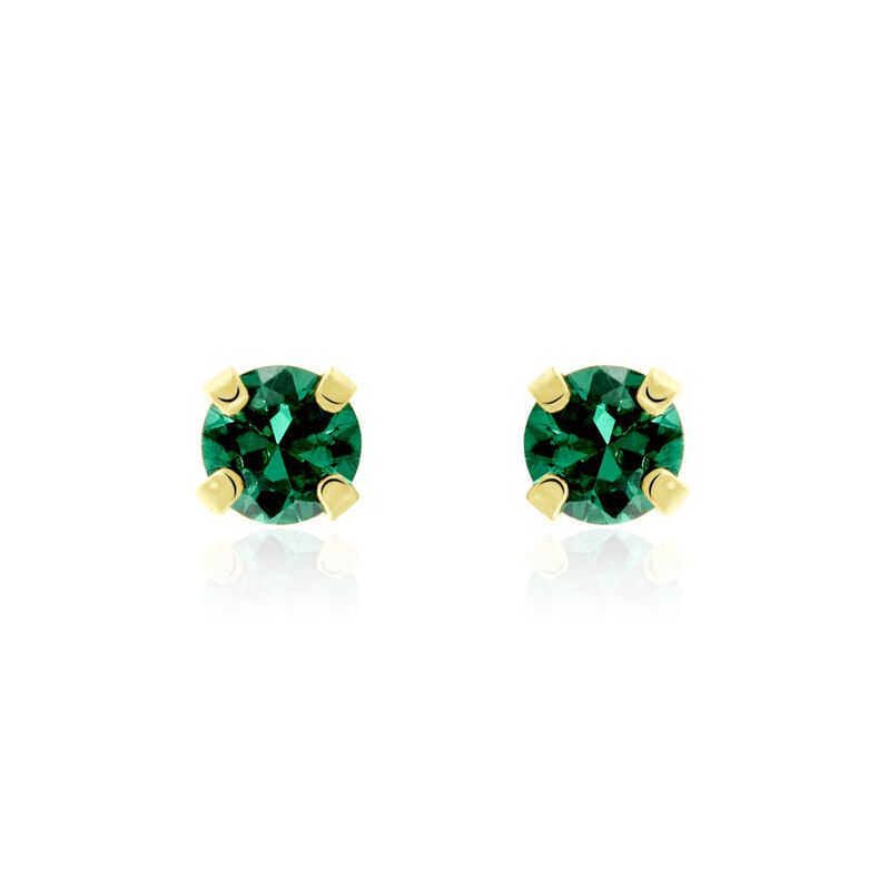 Boucles D'oreilles Puces Or Jaune Oxyde De Zirconium - Spannringe Damen | OROVIVO