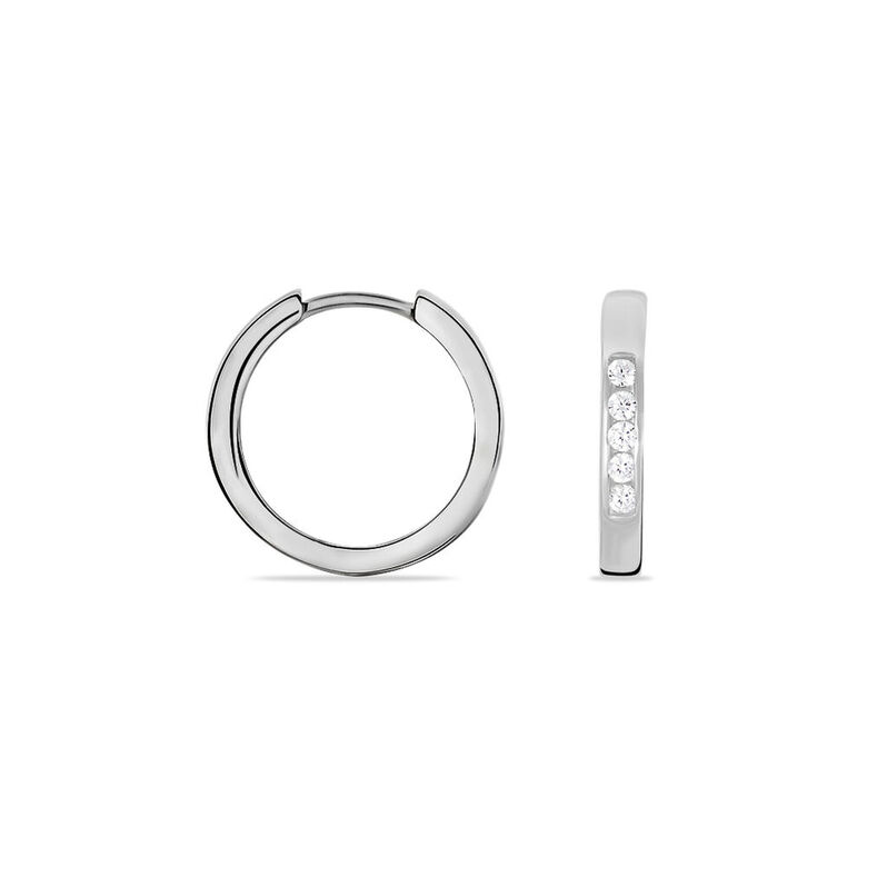 Damen Creolen Silber 925 Zirkonia Wei&szlig; 0,28 ct - Creolen Damen | OROVIVO