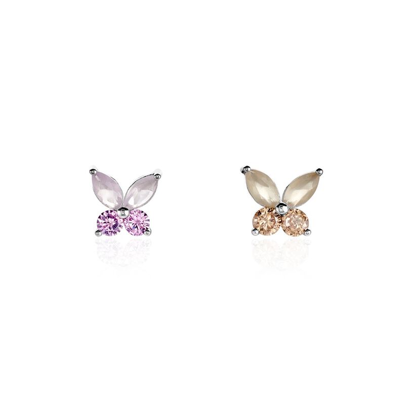 Boucles D'oreilles Puces Fay Argent Weiss Verre Oxyde De Zirconium - Spannringe Damen | OROVIVO