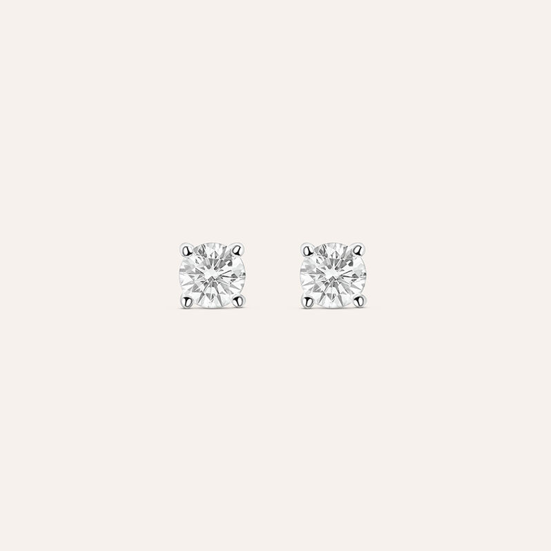 Orecchini Lobo Punto Luce Diamade Oro Bianco Diamante Lab-Grown - Spannringe Damen | OROVIVO