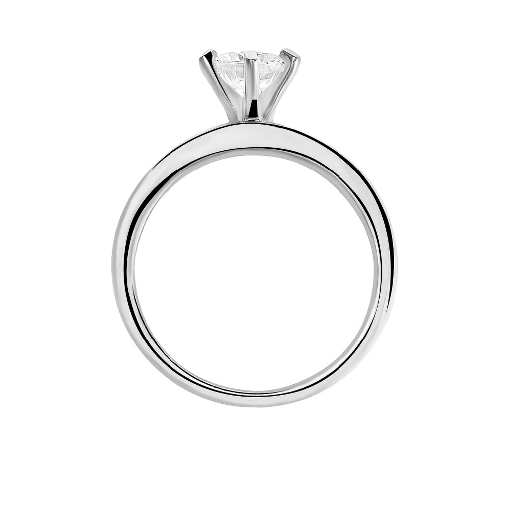 DOUBLE JEU Damen Ring Silber 925 Zirkonia Wei&szlig; 0,65 ct B 6 mm