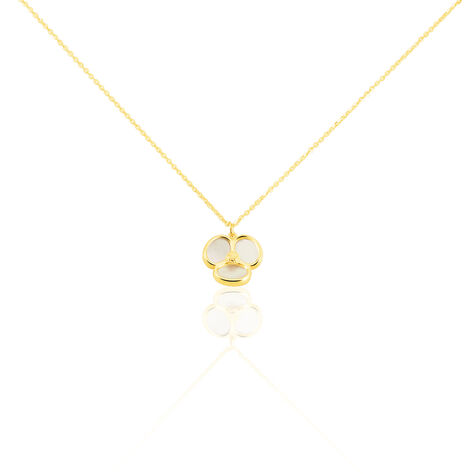 Damen Halskette Gold 375 Perlmutt Blume - Halsketten Damen | OROVIVO
