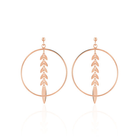 AUXANNE Damen Ohrringe Lang Silber rosevergoldet 925 Blatt - Ohrringe  | OROVIVO