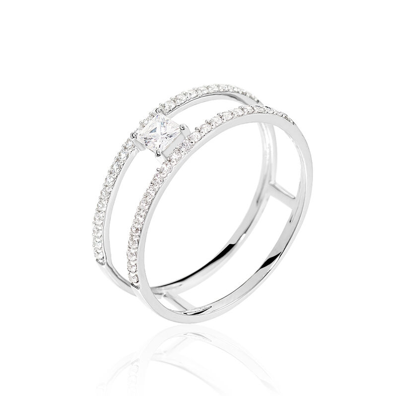 Bague Or Blanc Oxyde De Zirconium - Spannringe Damen | OROVIVO