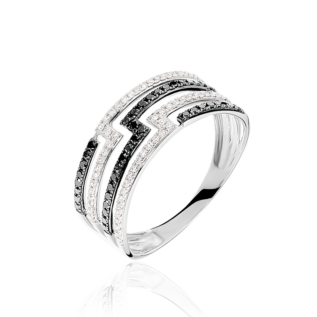 Bague Handa Or Blanc Diamant - Spannringe Damen | OROVIVO