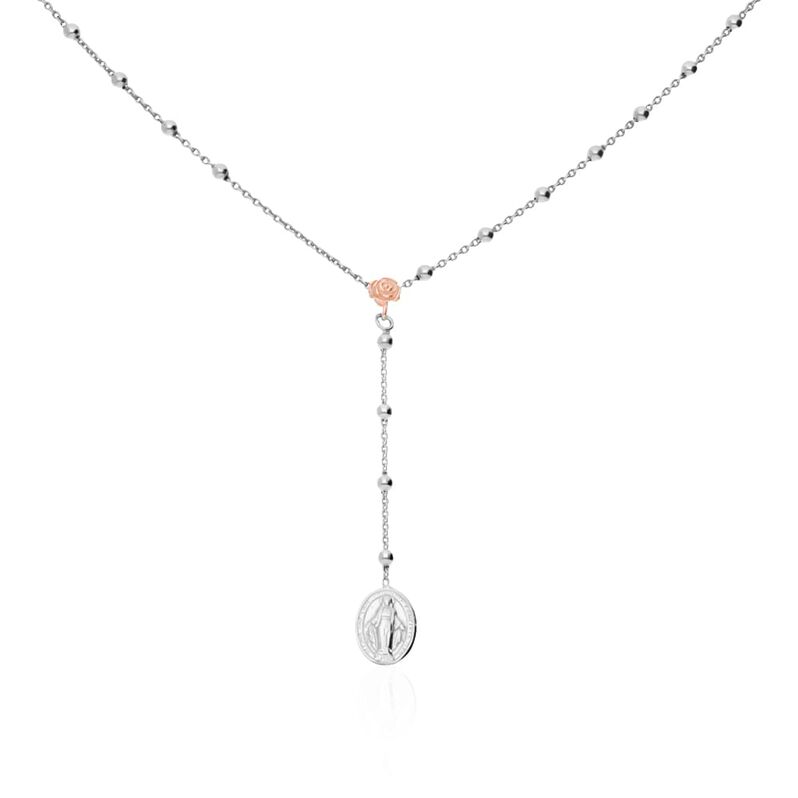 Collana rosario in argento bicolore - Spannringe Damen | OROVIVO