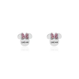 DISNEY Ohrstecker Edelstahl Silber Rosa Kristall Steine Minnie Maus DREAM - Ohrstecker Familie | OROVIVO