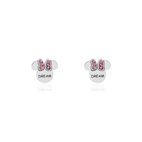 DISNEY Ohrstecker Edelstahl Silber Rosa Kristall Steine Minnie Maus DREAM - Ohrstecker Familie | OROVIVO