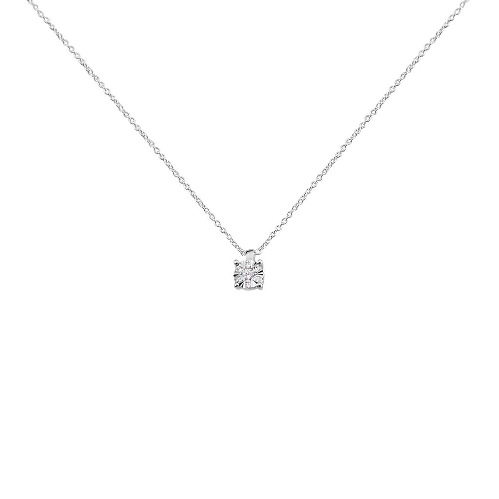 Damen Collier Weißgold 750 Diamant 0,07ct Kreis Petali - Halsketten Damen | OROVIVO