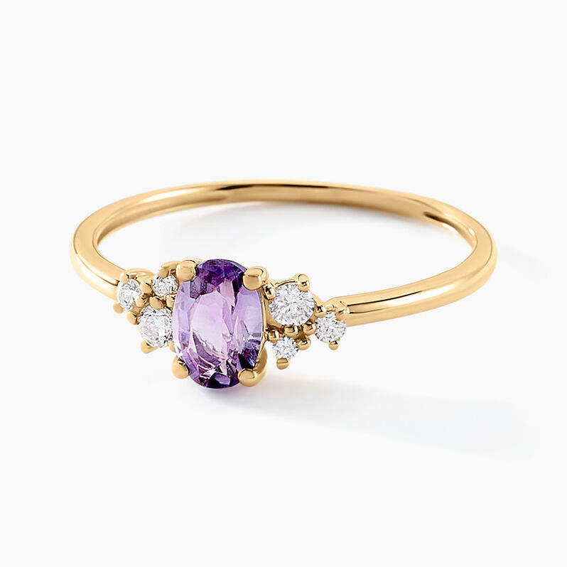 Bague Pansy Or Jaune Améthyste Oxyde De Zirconium - Spannringe Damen | OROVIVO