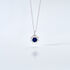 ELOISE Damen Collier Silber 925 Synthetischer Stein Blau 1,46 ct Blume B 1,2 mm