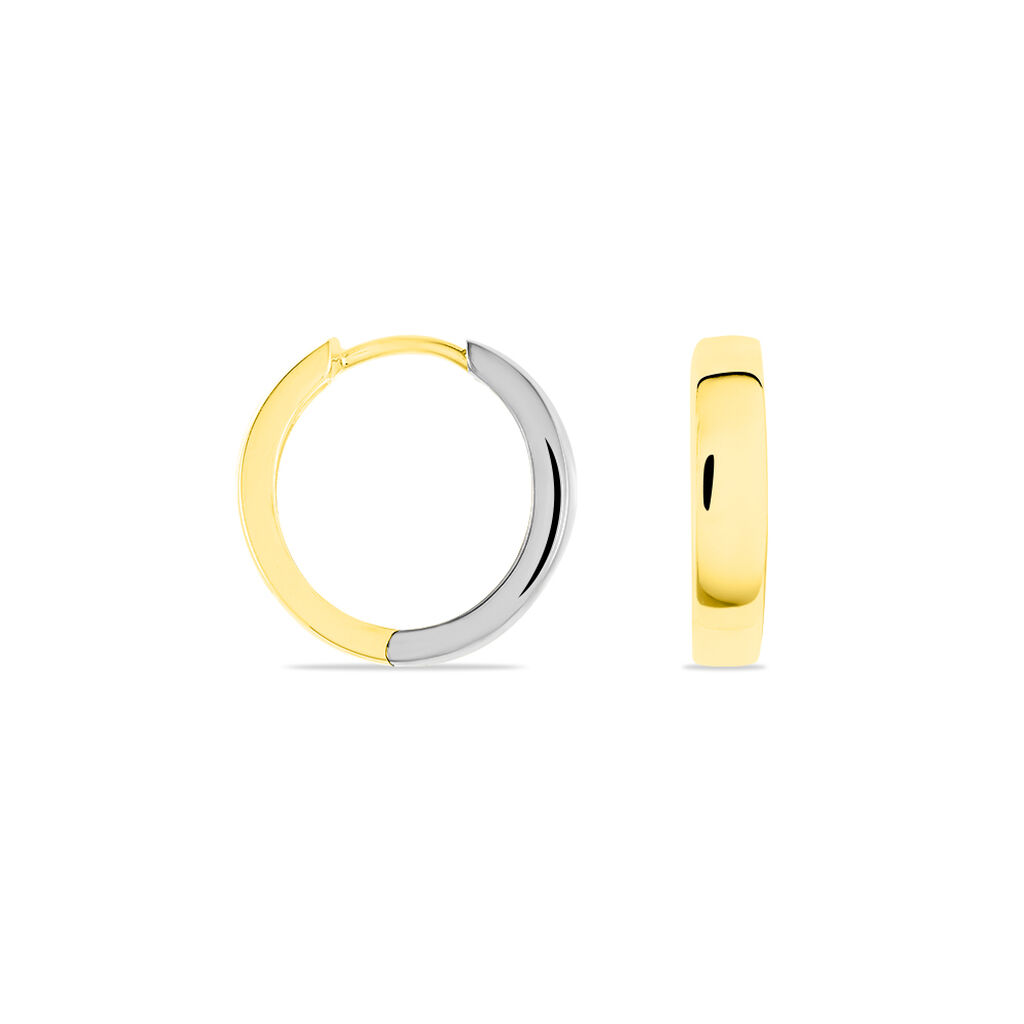 Damen Creolen Gold Bicolor 333 (8 Karat), Creolen ohne Stein