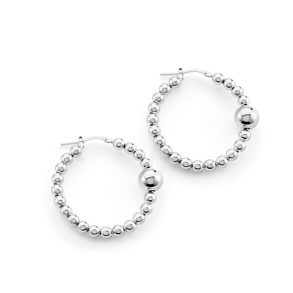 Damen Creolen Silber Silber 925 Geometrisch Bailee 3,5cm 30,00mm - Creolen Damen | OROVIVO