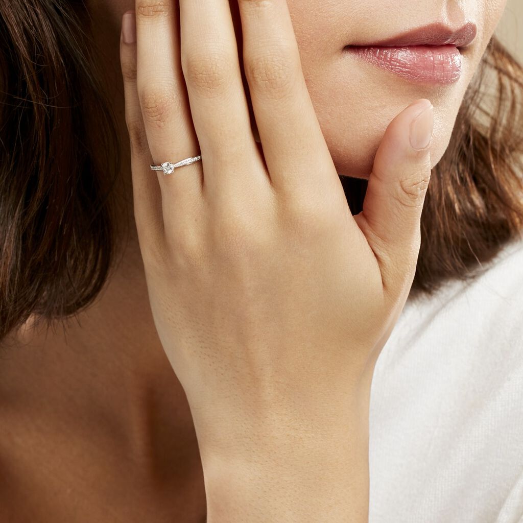 Solitaire Or Weiss Laetitia Diamant - Spannringe Damen | OROVIVO