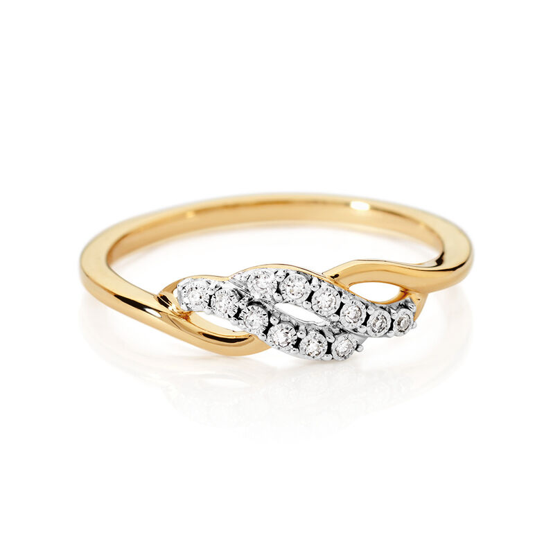 THEKLA Damen Ring Gold 375 (9 Karat) Diamant Wei&szlig; 0,04 ct - Ringe mit Stein Damen | OROVIVO