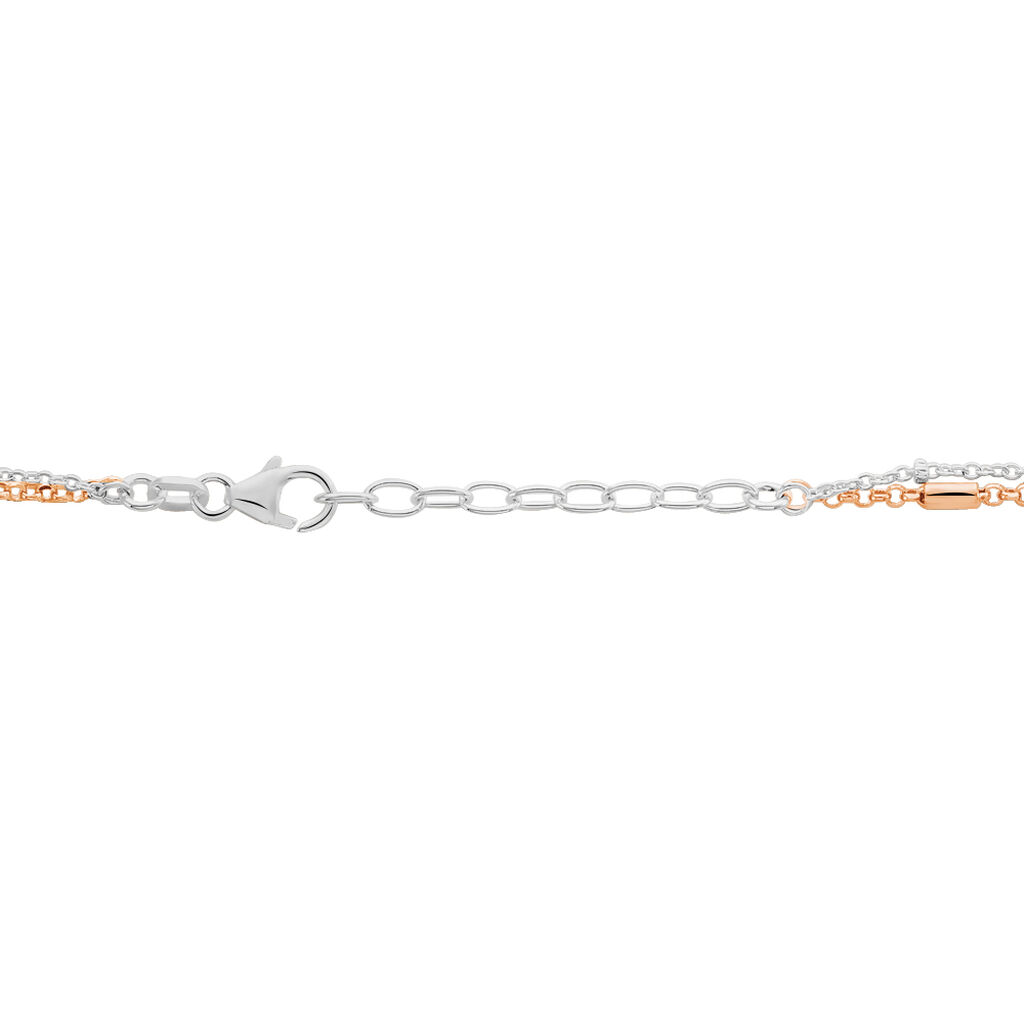 Damen Fu&szlig;kette Silber Bicolor 925
