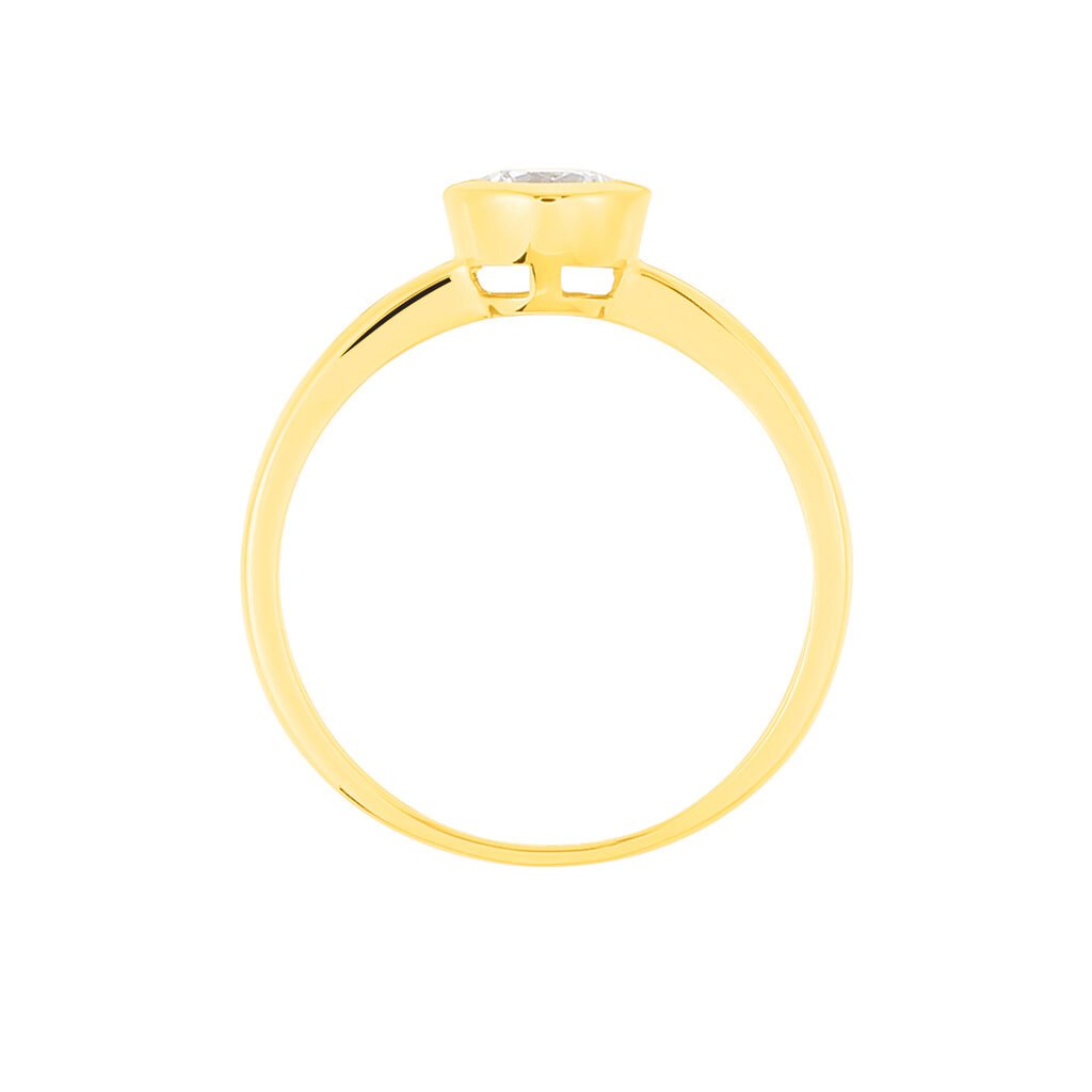 ZARGE Damen Ring Gold 375 (9 Karat) Zirkonia Wei&szlig; 0,940 ct B 19 mm