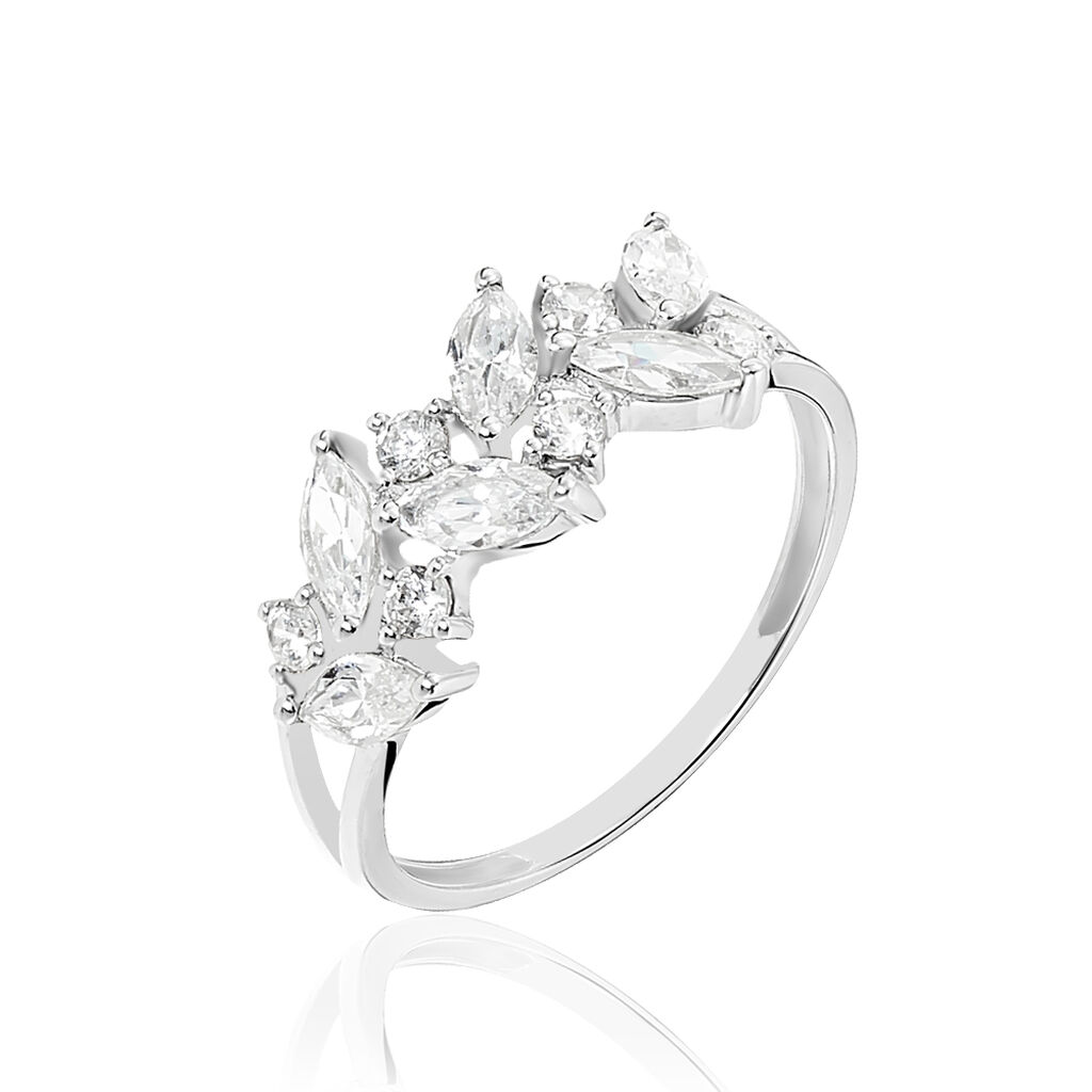 Bague Tamani Or Blanc Oxyde De Zirconium - Spannringe Damen | OROVIVO