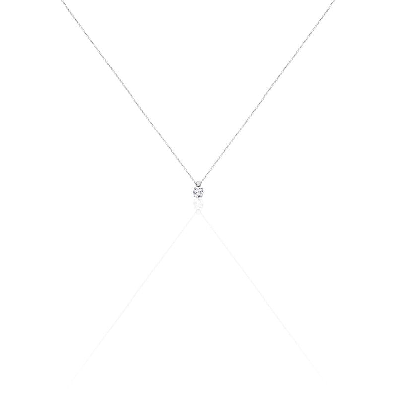 KRAPPE 4 Damen Collier Wei&szlig;gold 375 (9 Karat) Zirkonia Wei&szlig; 0,48 ct Kreis - Halsketten Damen | OROVIVO