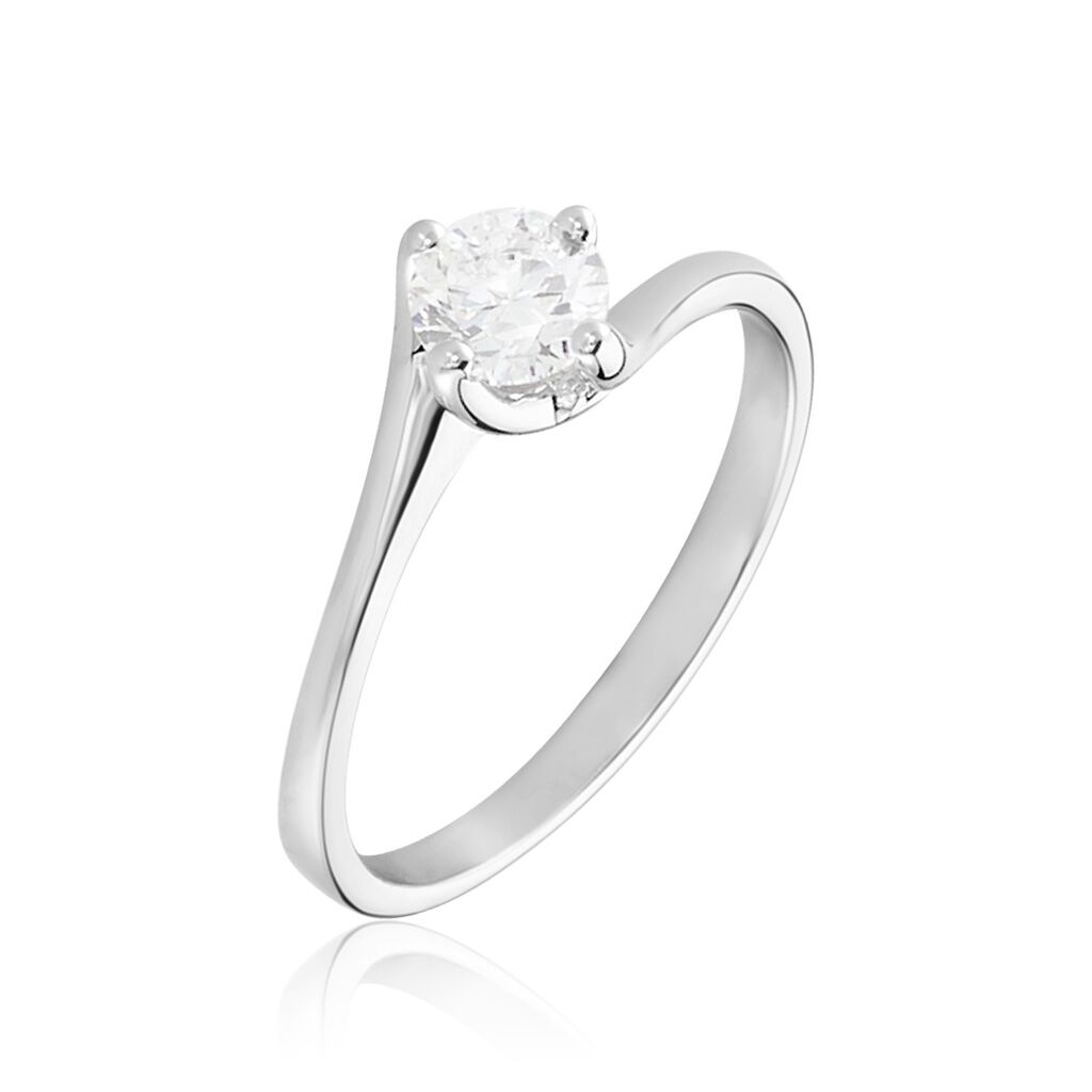 Symphonie Damen Ring Weißgold 750 (18 Karat) Synthetischer Diamant Weiß 0,36 ct, Ring mit Stein