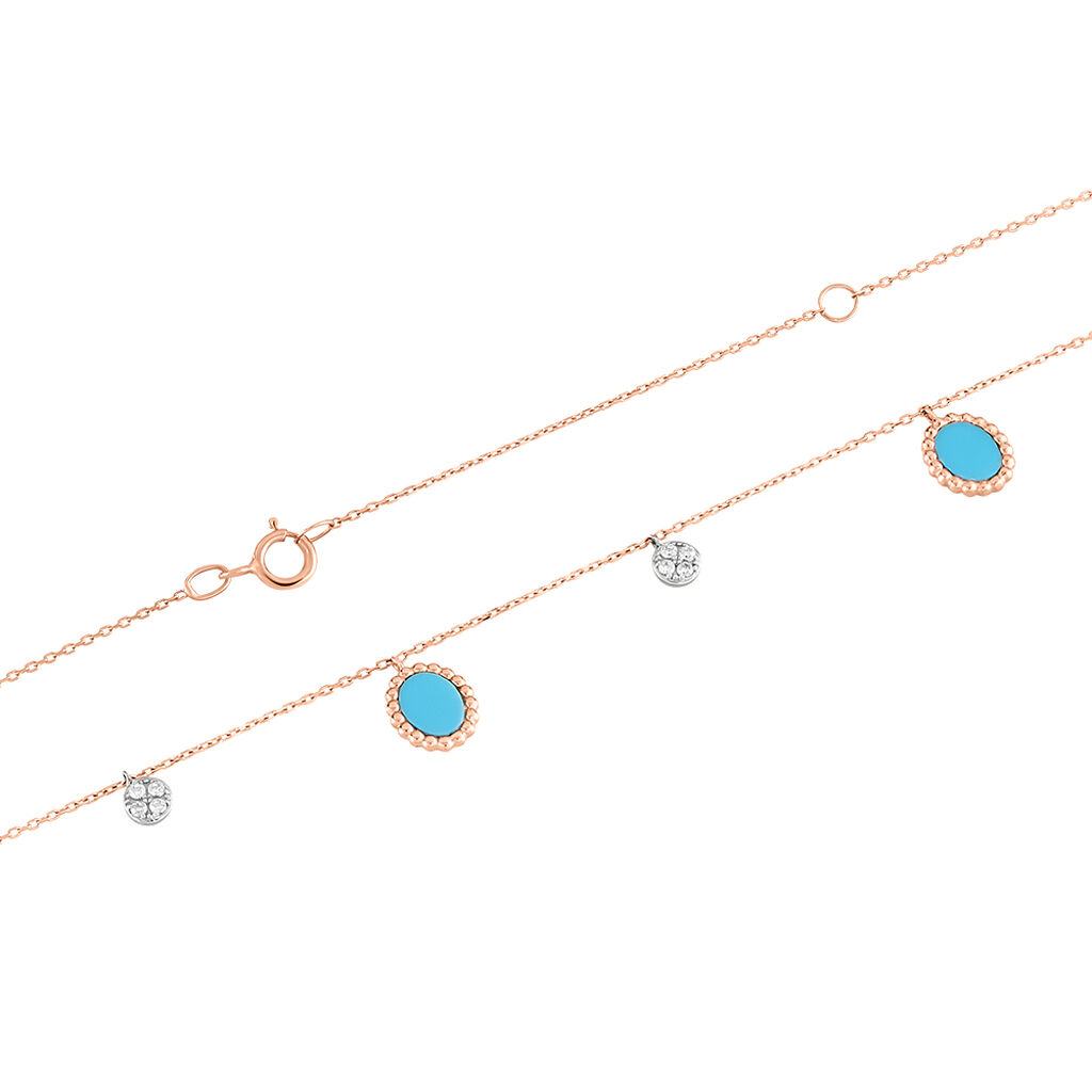 Collier Or Rose Amalle Pampilles Ovales Et Pampilles - Spannringe Damen | OROVIVO