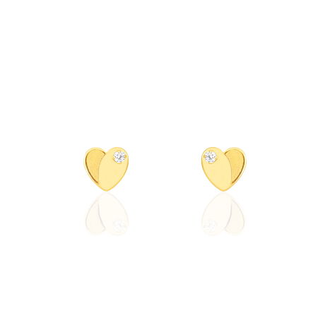Ohrstecker Gold 375 Zirkonia Herz - Ohrstecker  | OROVIVO
