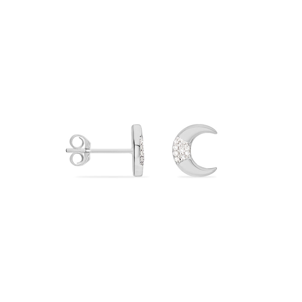 Boucles D'oreilles Or Weiss Emma Puces - Spannringe Damen | OROVIVO
