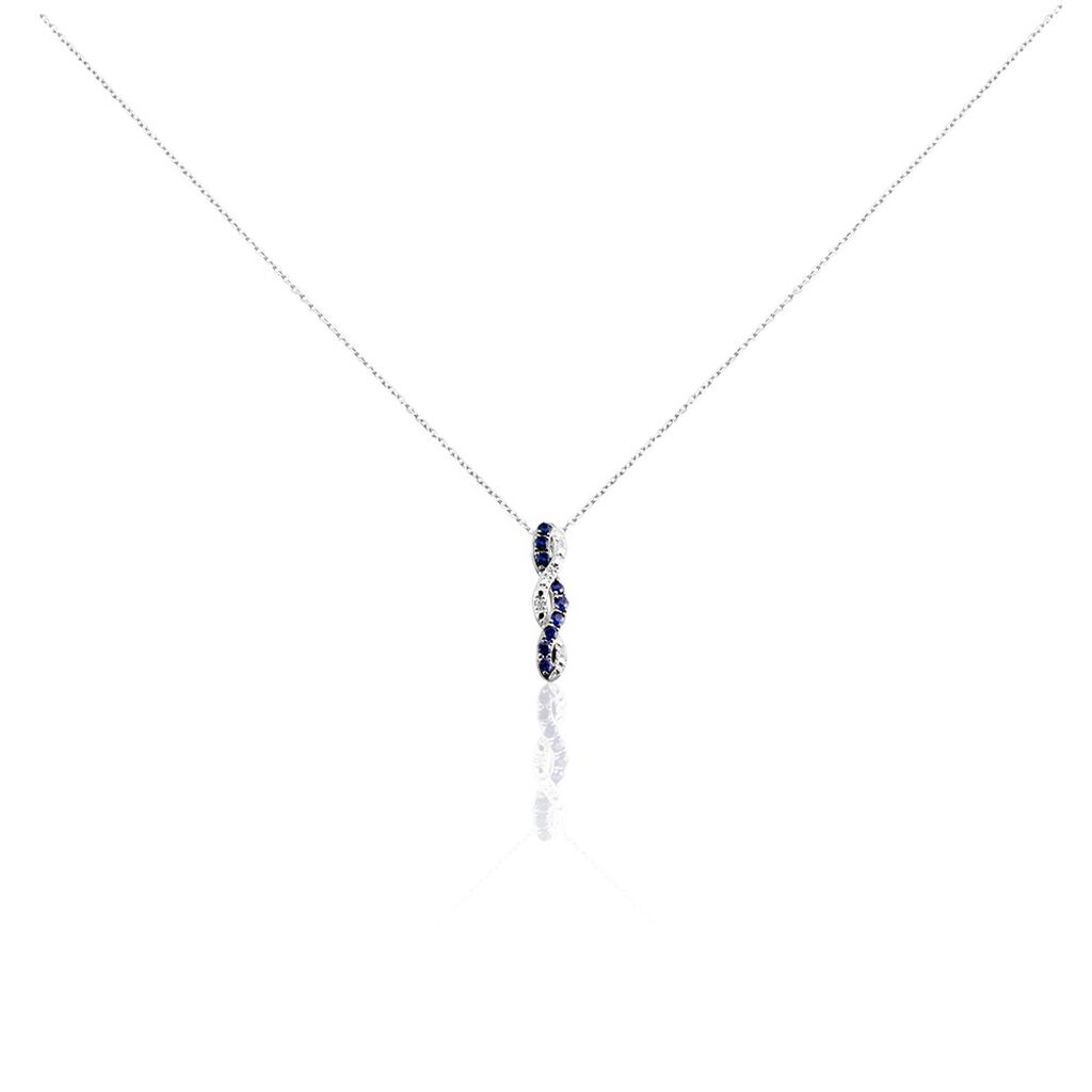 Collier Ligera Or Blanc Saphir Et Diamant - Spannringe Damen | OROVIVO