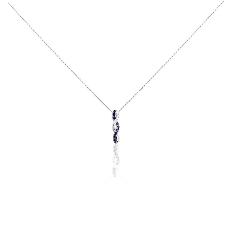 Collier Ligera Or Blanc Saphir Et Diamant - Spannringe Damen | OROVIVO