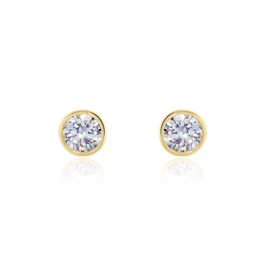 Damen Ohrstecker 18 Karat Vergoldet Zirkonia 6mm Malena - Ohrstecker Damen | OROVIVO