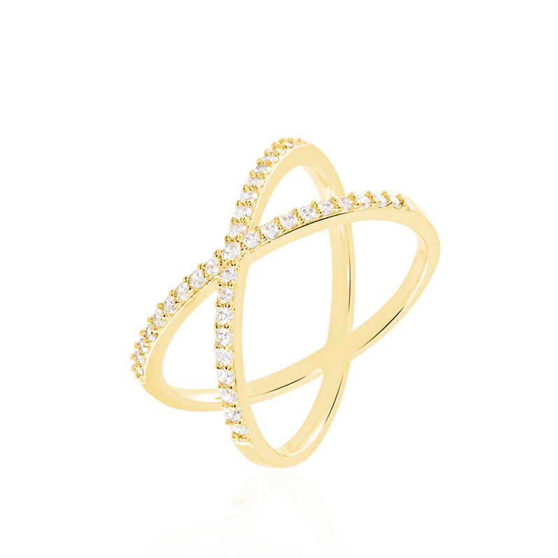 Damen Ring Silber vergoldet 925 Zirkonia Tiny Treasures 2  - Ringe mit Stein Damen | OROVIVO
