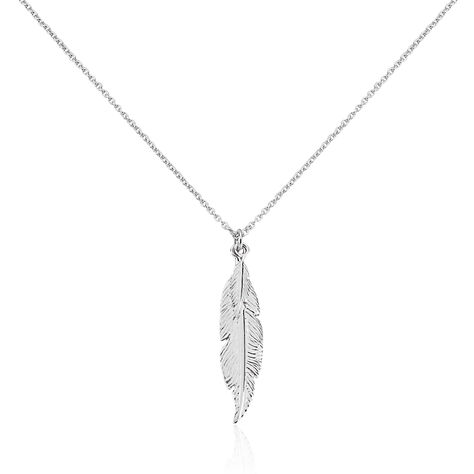 Damen Halskette Silber 925 Rhodiniert Feder - Halsketten Damen | OROVIVO