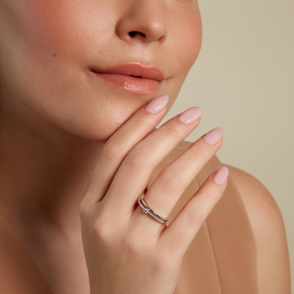 IRINA Damen Ring Silber 925 Zirkonia Wei&szlig;