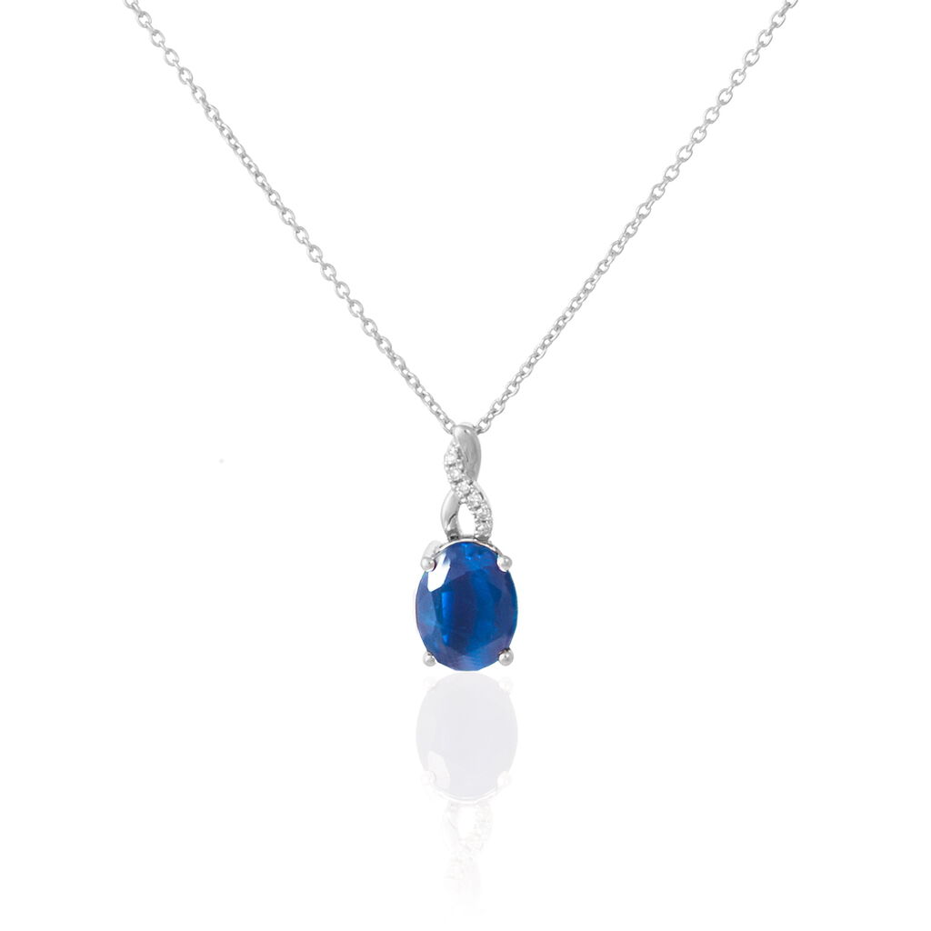 Collier Ludmila Or Blanc Saphir Diamant - Spannringe Damen | OROVIVO