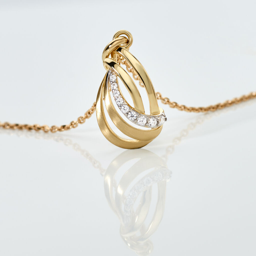 NATALI Damen Anh&auml;nger Gold 333 (8 Karat) Andere Steine Wei&szlig;