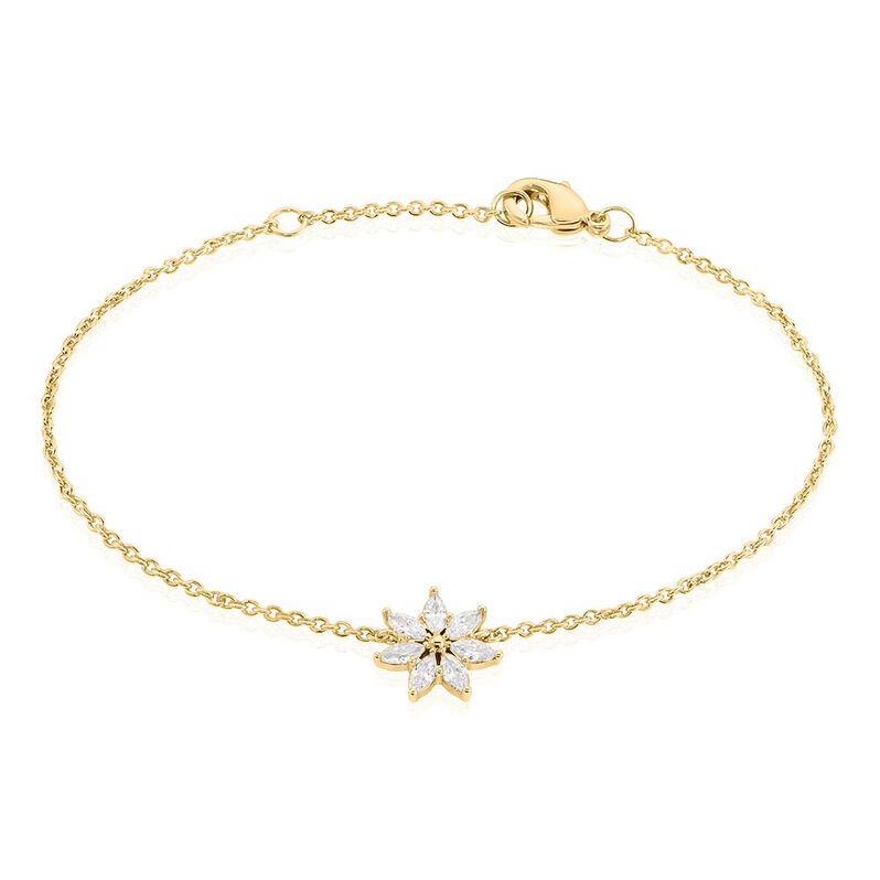Bracelet Mia 23 Plaqué Or Doré Oxyde De Zirconium - Spannringe Damen | OROVIVO