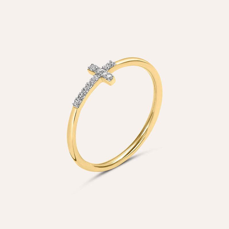 Anello Fantasia Claire Oro Giallo Cubic Zirconia - Spannringe Damen | OROVIVO