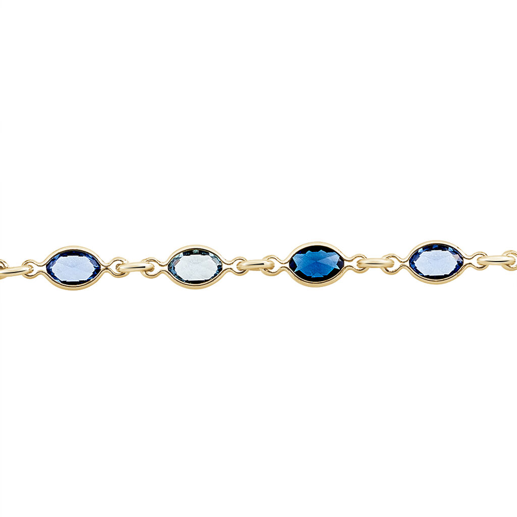 Damen Armband 18 Karat Vergoldet Multicolour Steine Blau Ilvaae