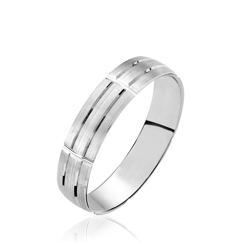 Alliance Sidaine Ruban Plat Or Blanc - Spannringe Familie | OROVIVO