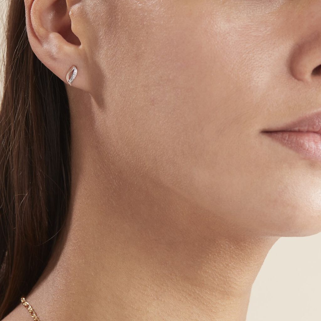 Boucles D'oreilles Or Rose Et Diamants - Spannringe Damen | OROVIVO