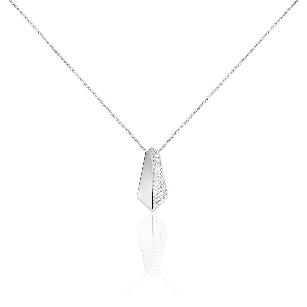 Damen Collier Weißgold 375 Zirkonia Raute Aurelie, Collier mit Stein