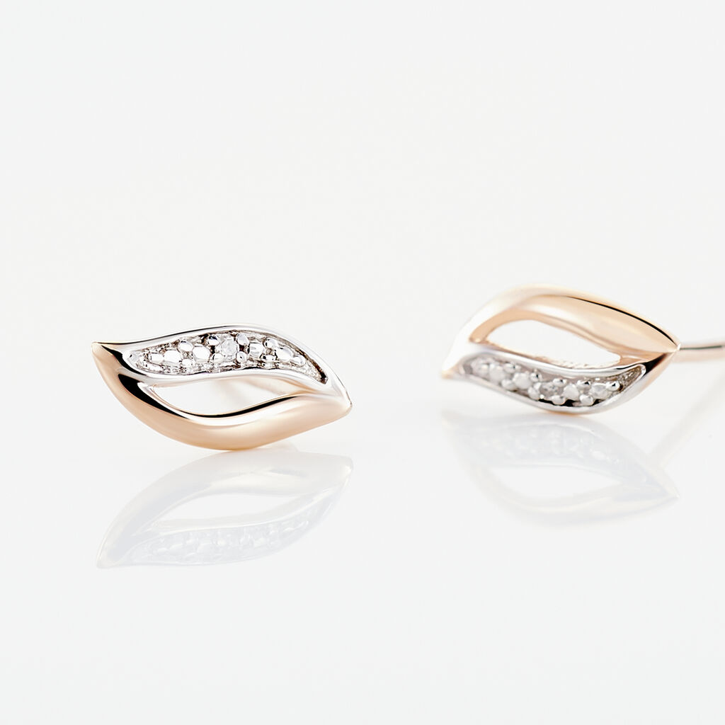 Boucles D'oreilles Or Rose Et Diamants - Spannringe Damen | OROVIVO