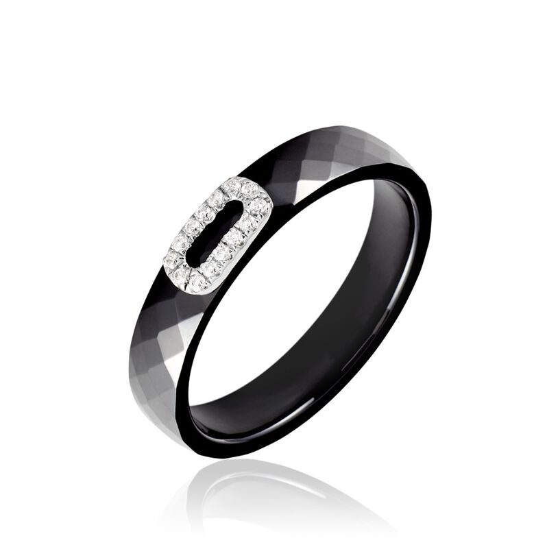 Bague Ceramik Design Argent Blanc Oxyde De Zirconium Et Céramique - Spannringe Damen | OROVIVO