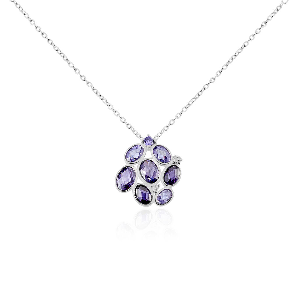 Thumbnail - Damen Halskette Silber 925 Glassteine, Collier mit Stein