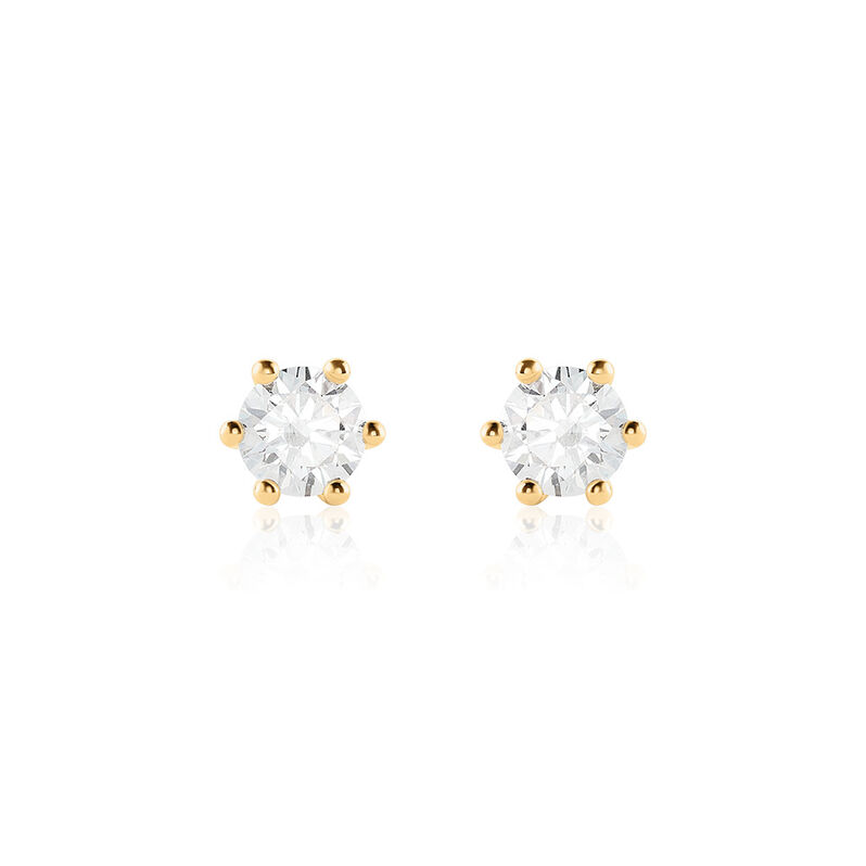 Sonate Damen Ohrstecker Gold 585 (14 Karat) Synthetischer Diamant Wei&szlig; 1,02 ct - Ohrstecker Damen | OROVIVO