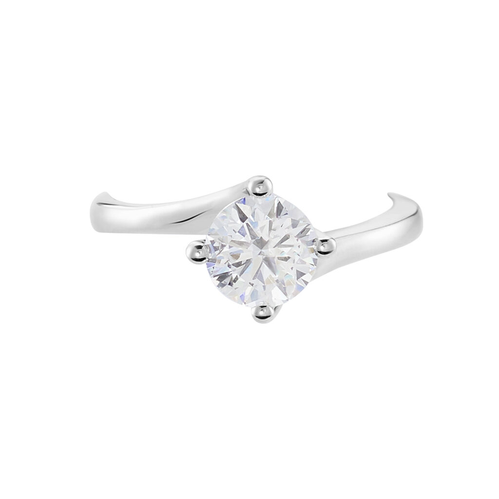 Damen Ring Weißgold 750 synthetischer Diamant 1,02ct Symphonie  - Solitärringe Damen | OROVIVO