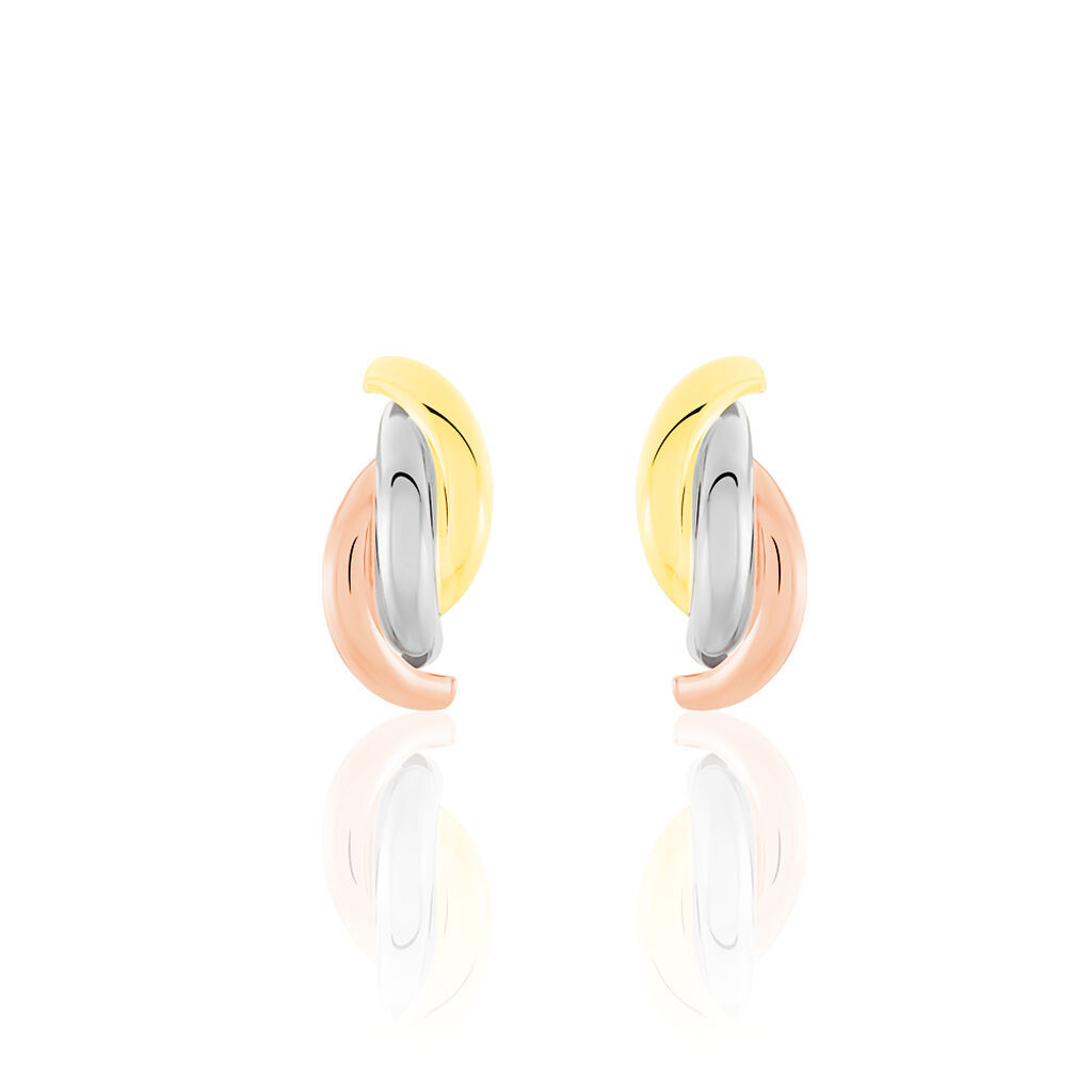Damen Creolen Gold Tricolor 375 (9 Karat) Welle B 3,1 mm