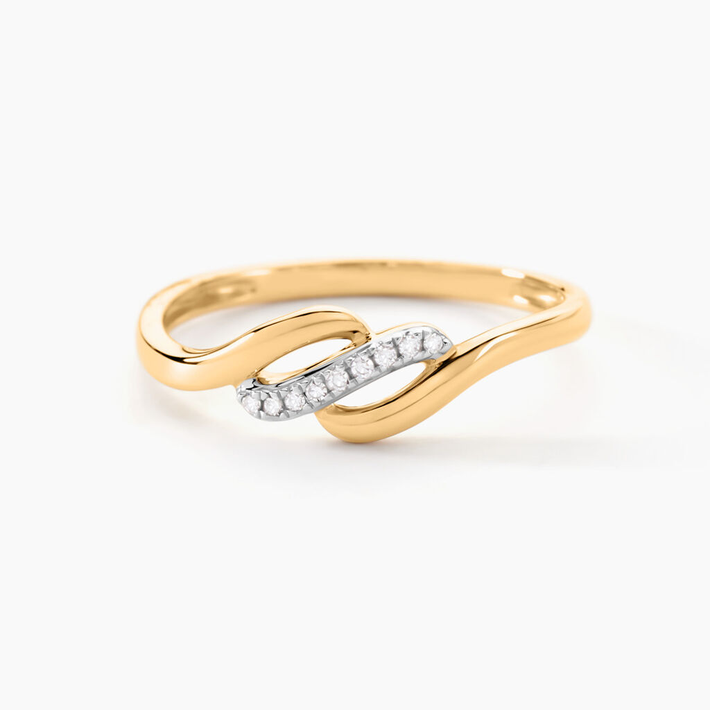 Bague Vague Or Jaune Diamants - Spannringe Damen | OROVIVO