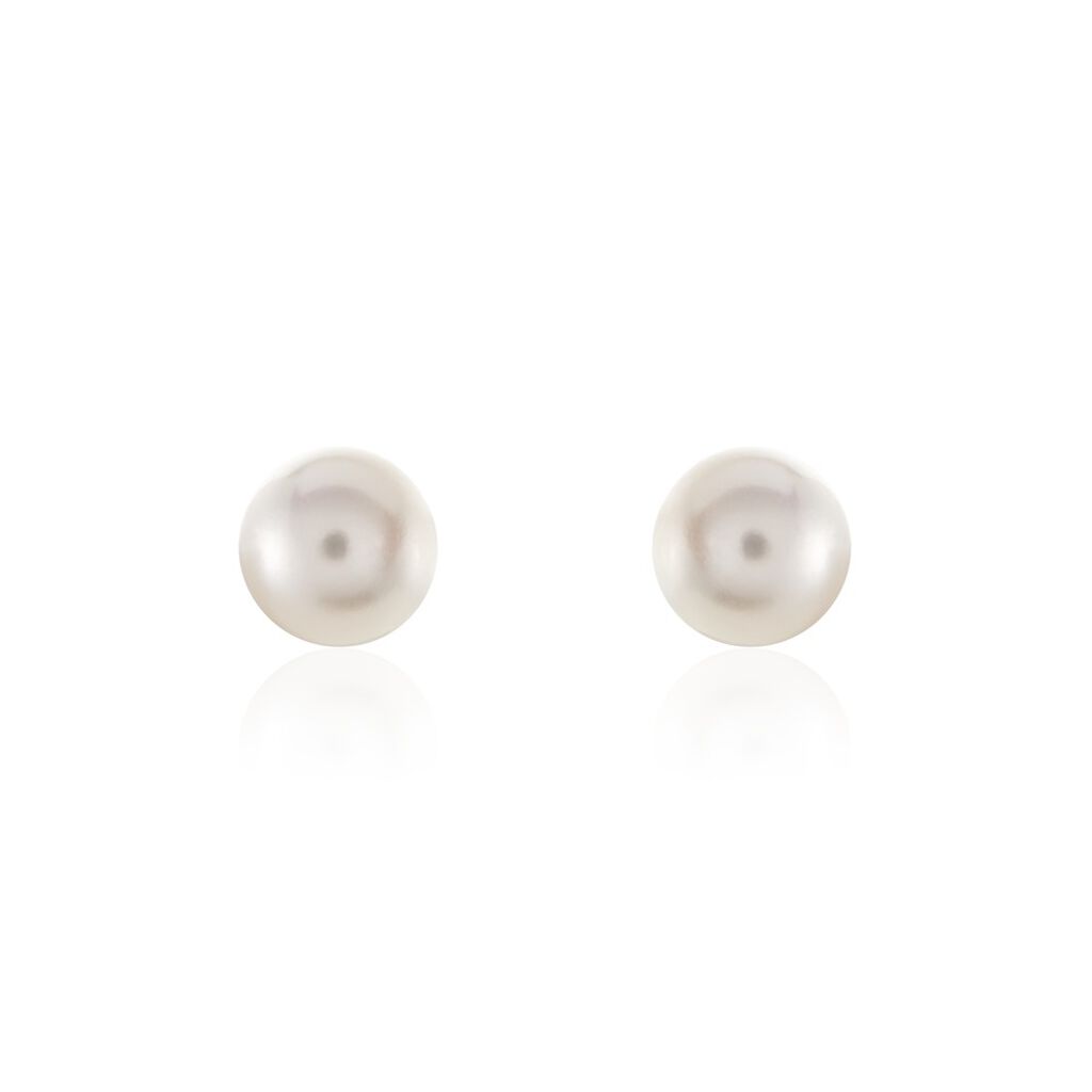 Thumbnail - Damen Perlenohrringe Gold 585 Zuchtperle 6-7mm Grace, Ohrstecker mit Stein